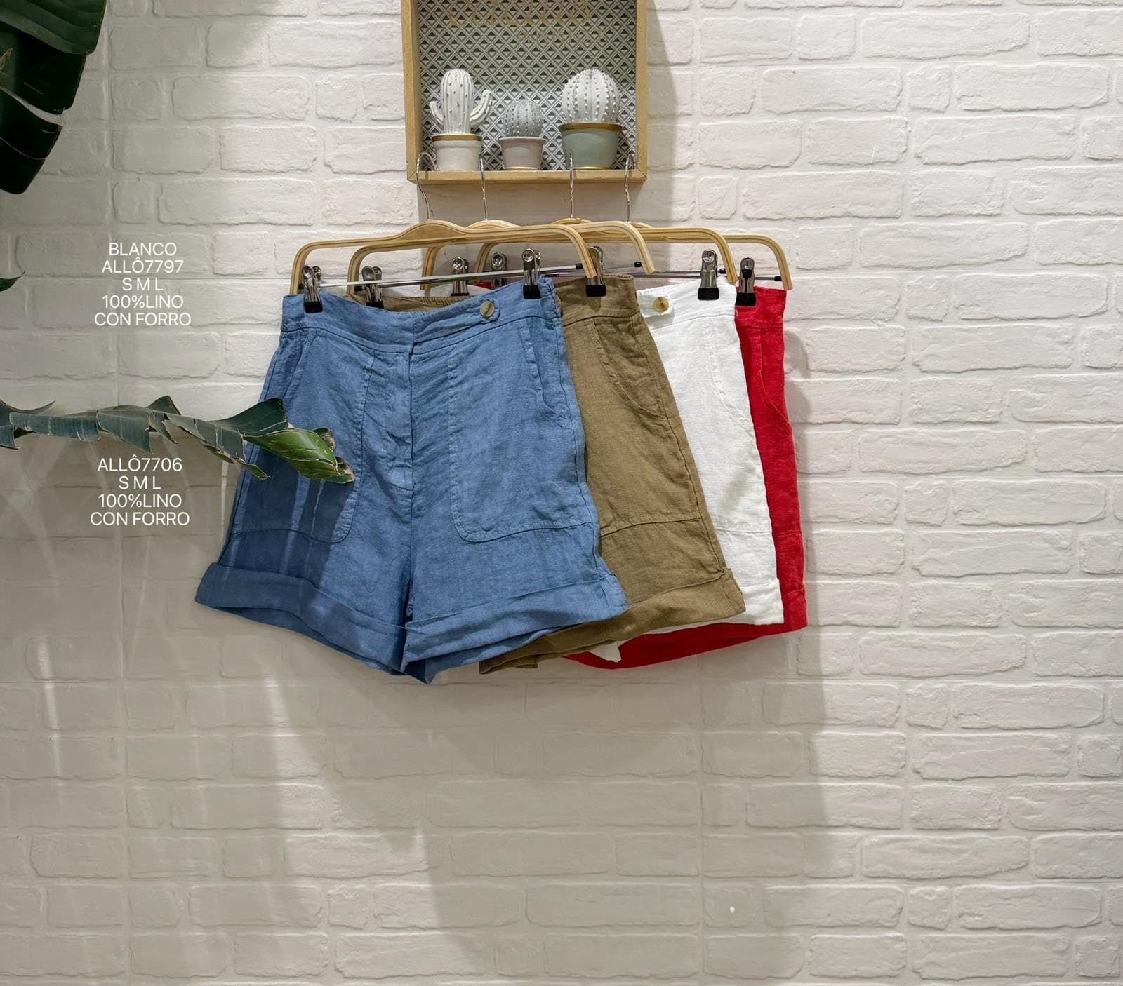 Short lino Marrón