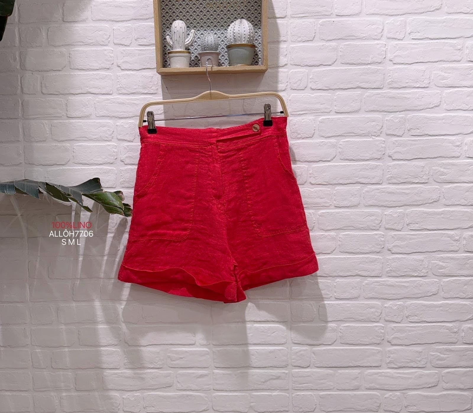 Short lino Marrón