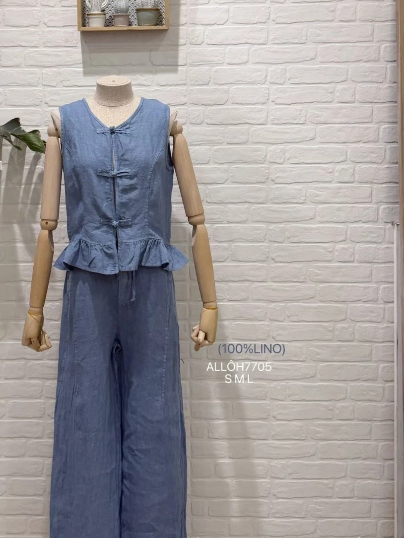 Pantalón lino Blanco