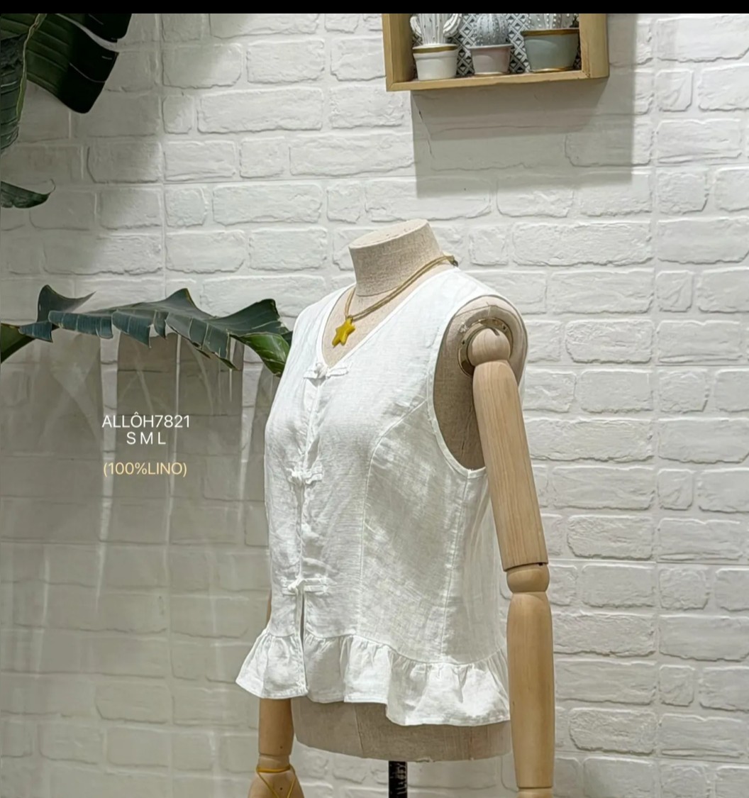 Chaleco lino Blanco