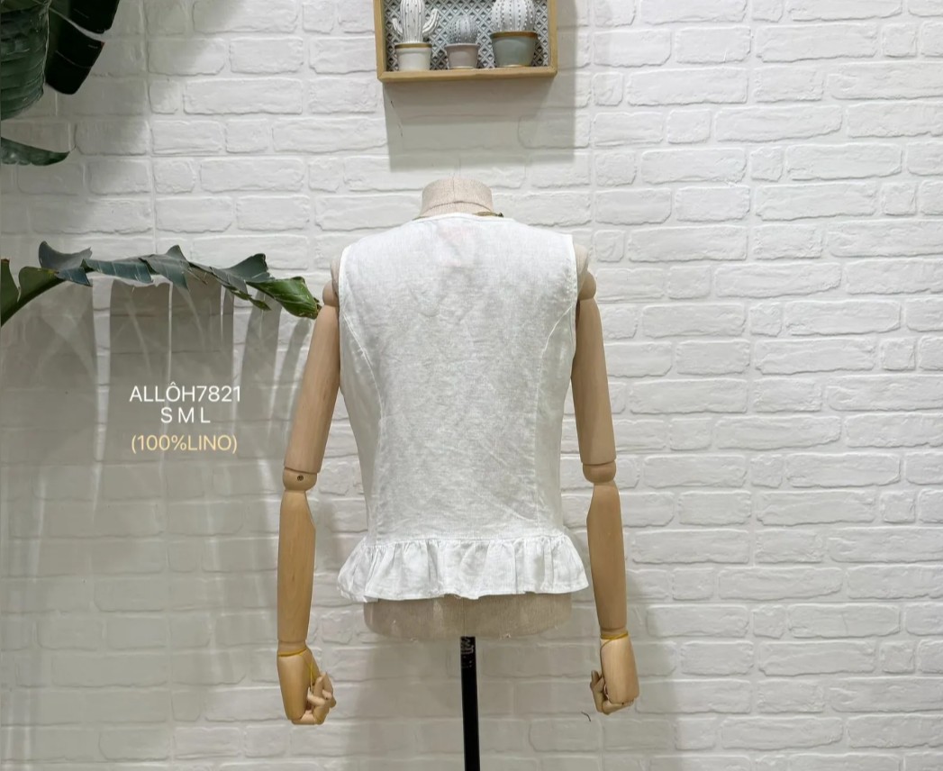 Chaleco lino Blanco