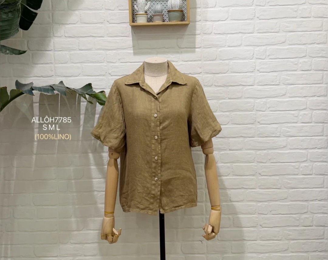 Camisa Lino Manga Corta