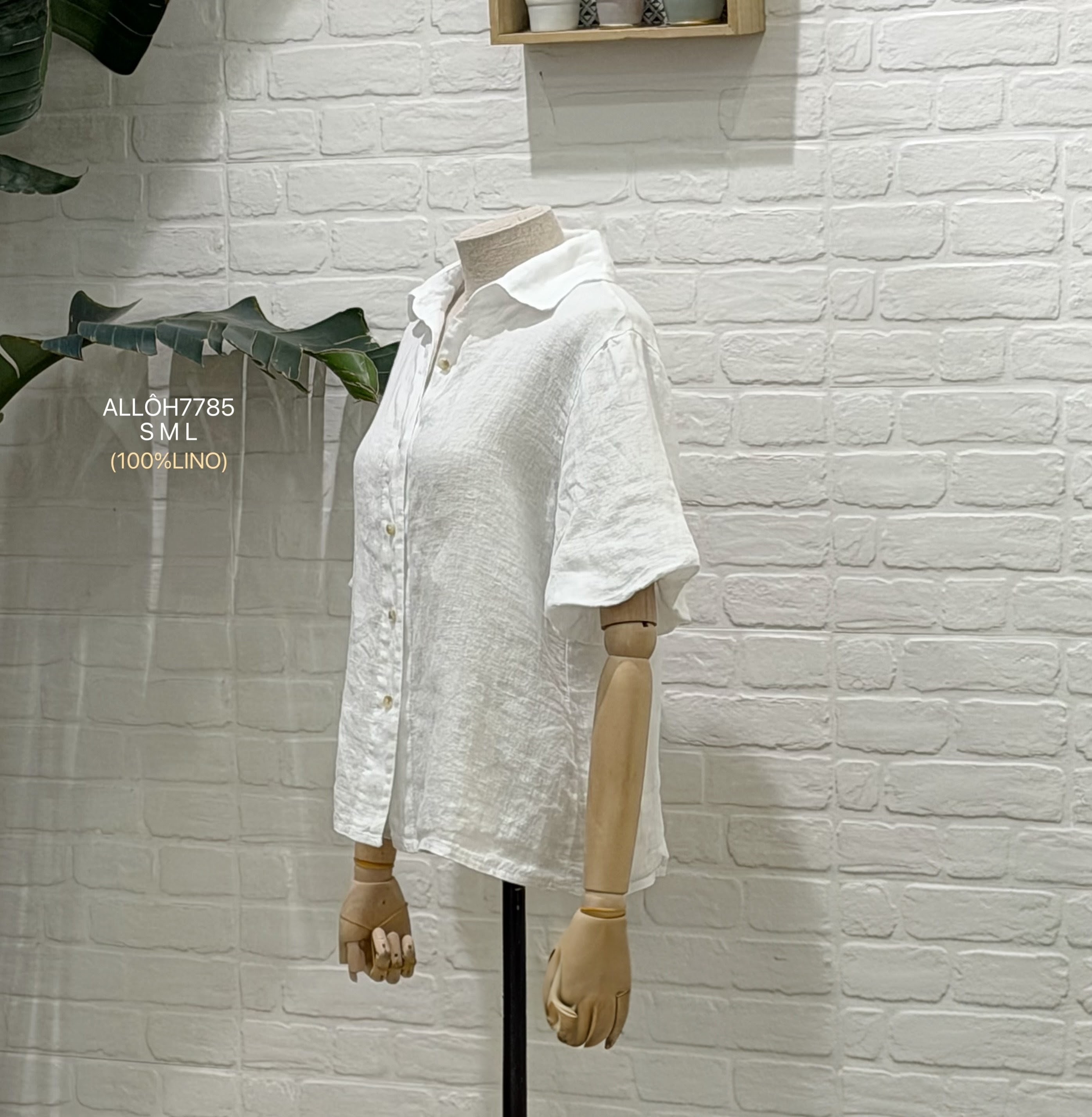 Camisa lino Azul