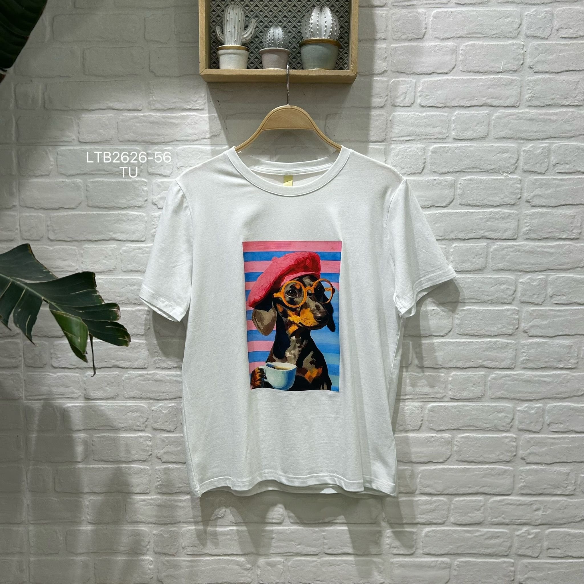 Camiseta manga corta estampada Perrito